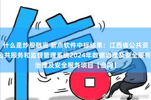 什么是炒股融资 新点软件中标结果：江西省公共资源交易平台公共服务和监督管理系统2024年数据治理及安全服务项目【合同】